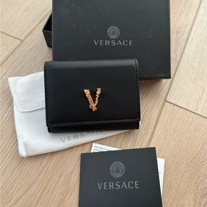 Versace Trifold Black Wallet